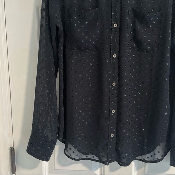 Abercrombie & Fitch Dot Metallic Button Down Blouse size S - Picture 7 of 13
